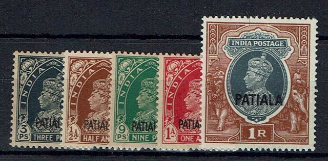 Image of Indian Convention States ~ Patiala SG 98/102 UMM British Commonwealth Stamp